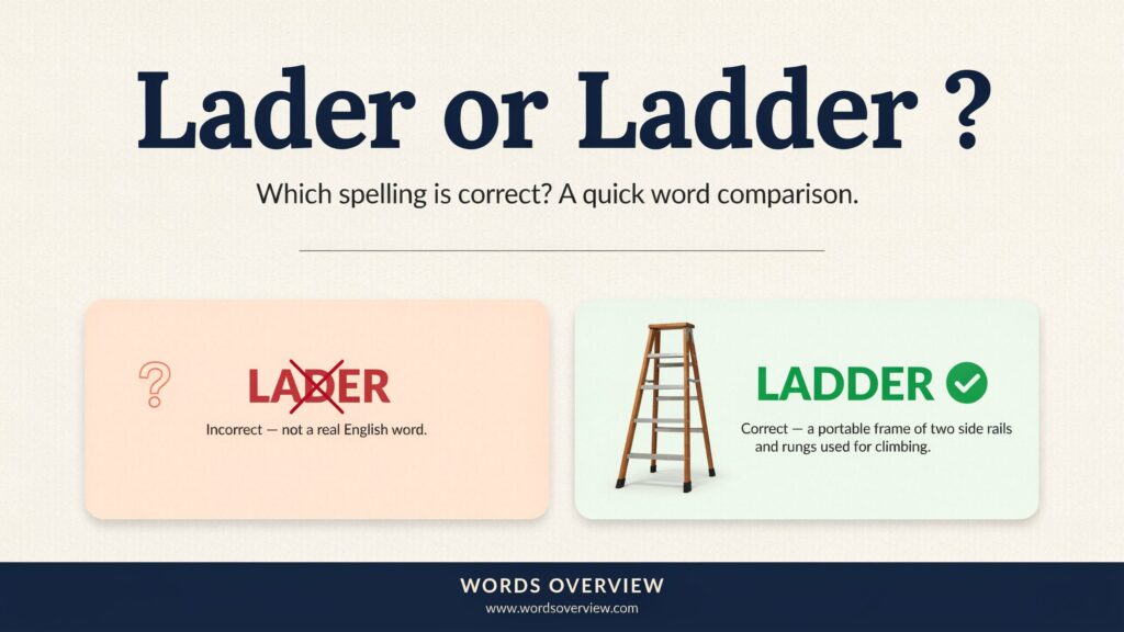 Lader or Ladder Which Spelling Is Correct?