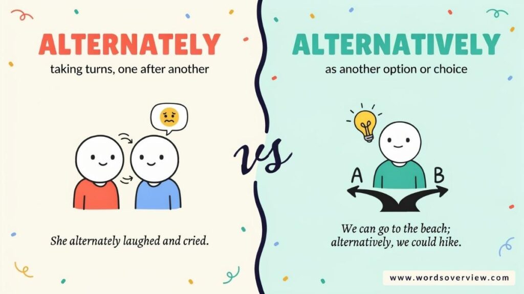 Alternately or Alternatively Meaning and Difference