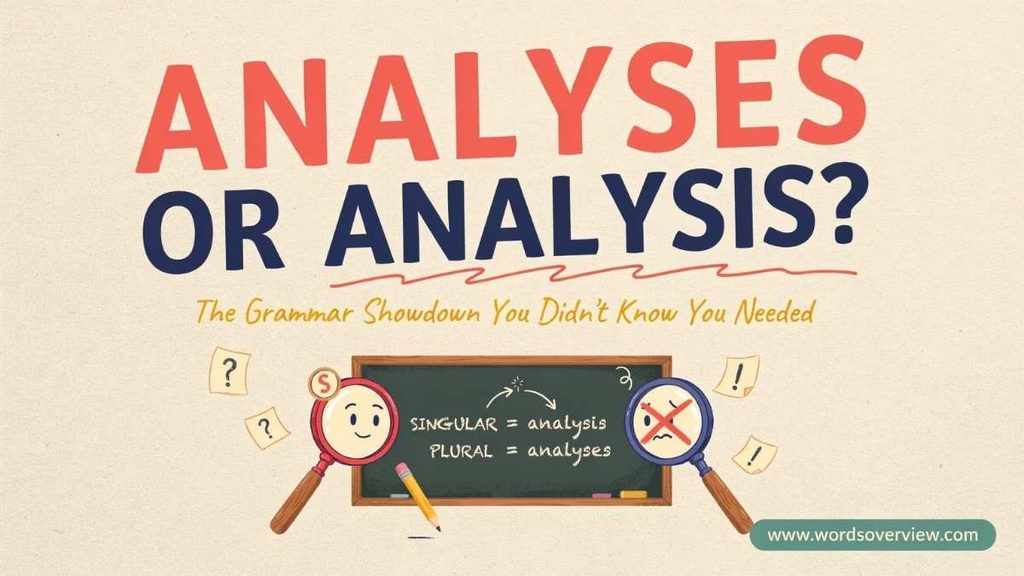 Multiple Analyses or Multiple Analysis?