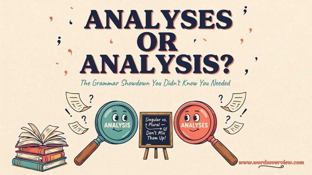 Analysis and Analyses Synonyms