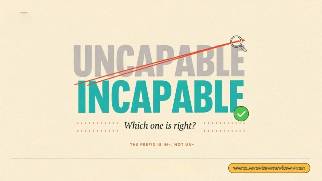 Uncapable or Incapable: Which Spelling Is Correct?