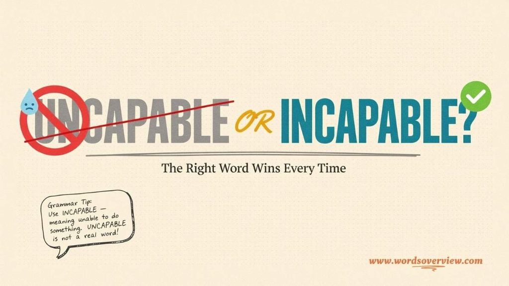 Uncapable or Incapable Spelling A Simple Memory Rule