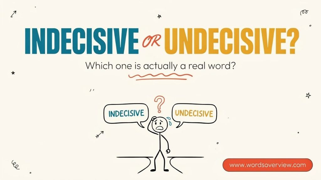 Indecisive or Unsure or Uncertain
