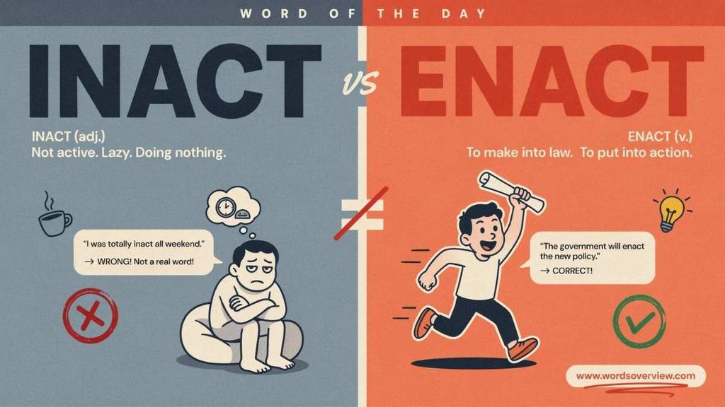 difference between inact and enact in English