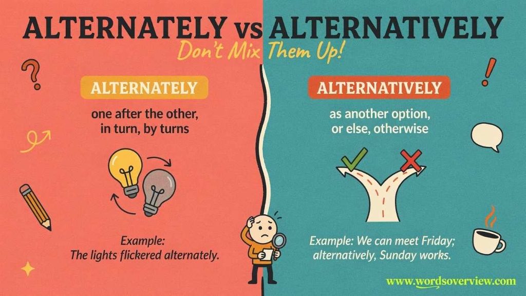 Difference Between Alternately and Alternatively