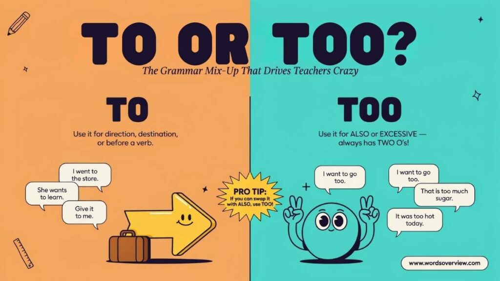 To or Too What’s the Difference? Meaning And Examples