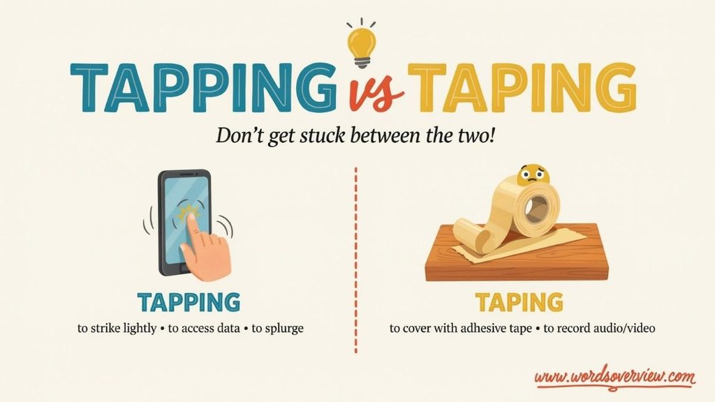 Tapping or Taping: Differences, Spelling and Examples