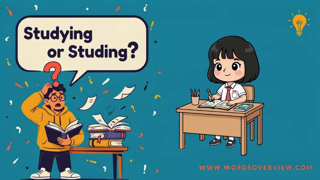 Studying as a Present Participle
