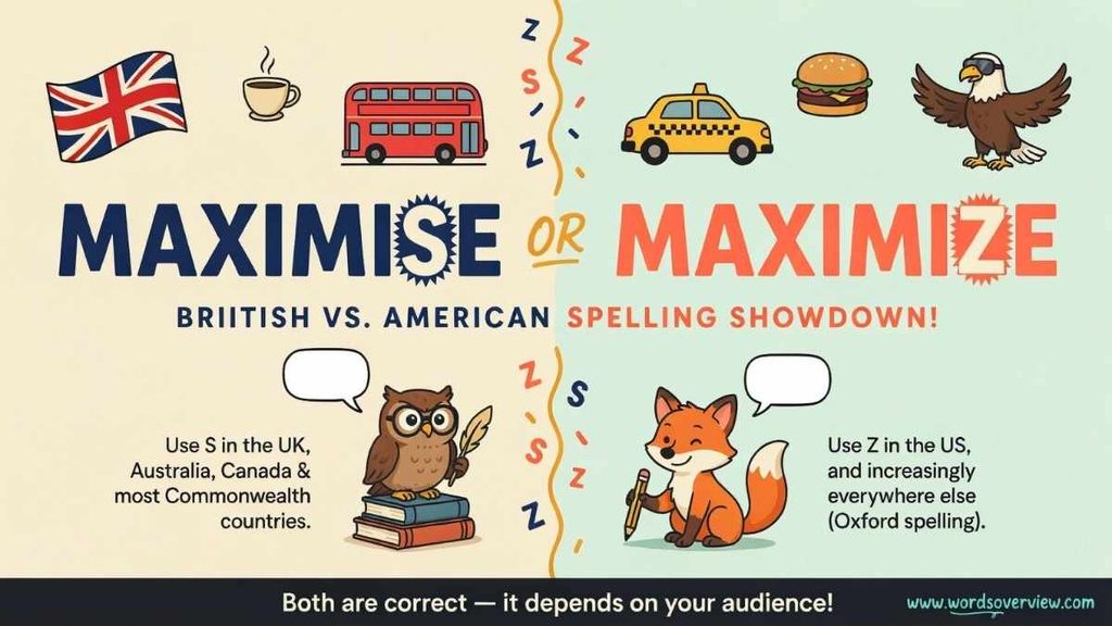 Maximize or Maximise in American and British English