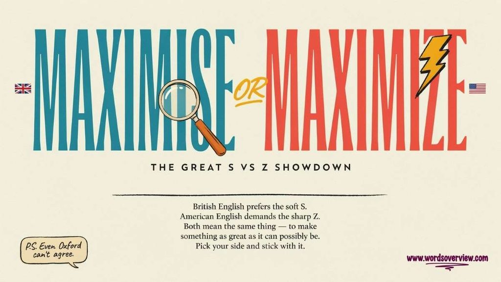 Maximize and Maximise Word Forms