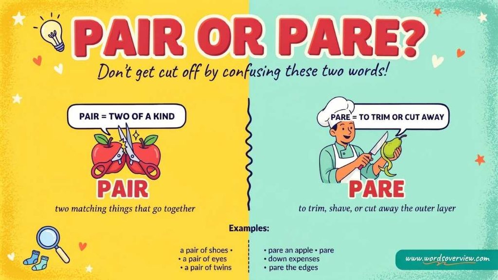 Pair and Pare with examples